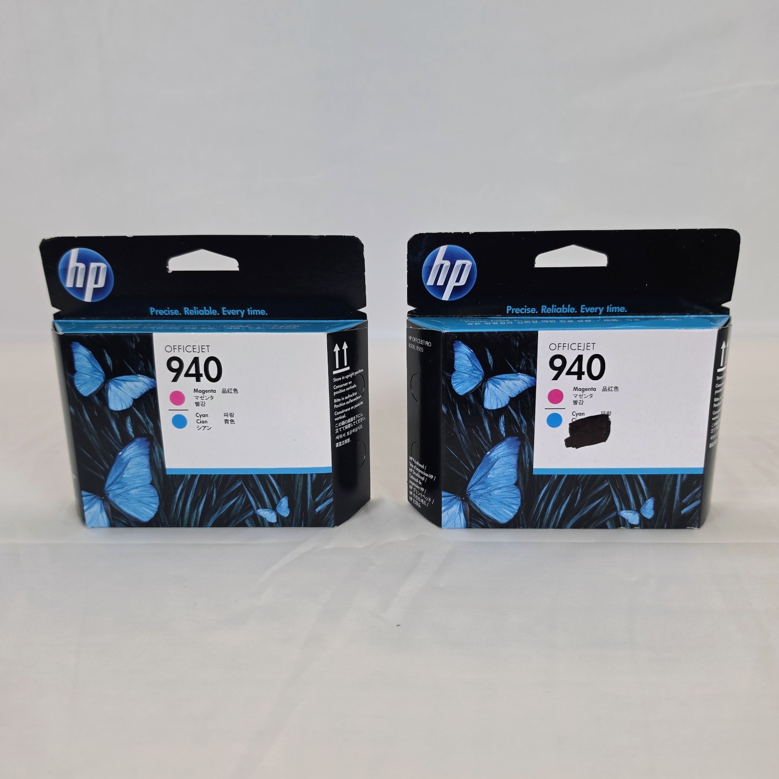 Two (2) NEW Genuine HP 940 Magenta/Cyan Printhead Ink C4901A Expired New in Box
