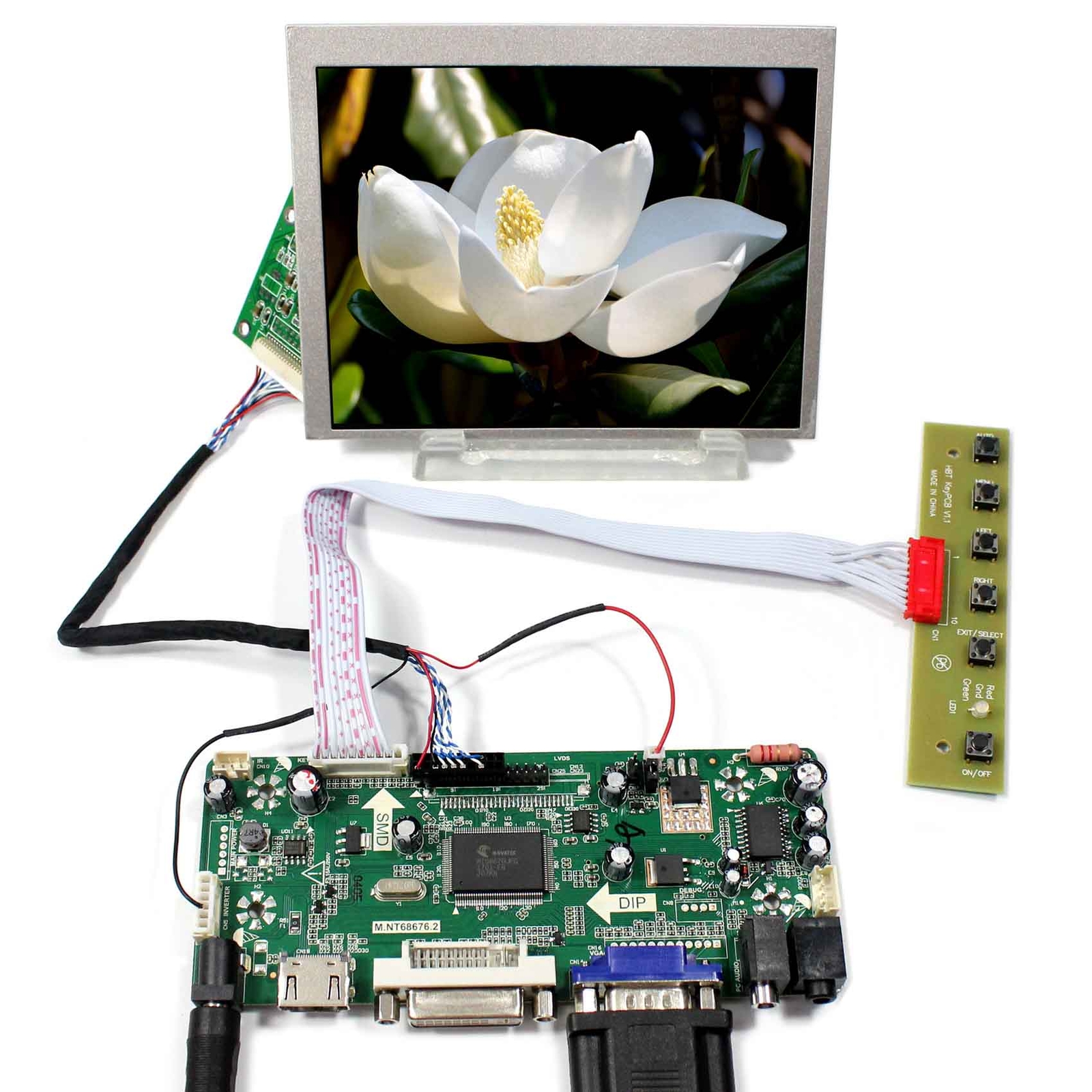 DVI VGA Audio HD LCD Controller Board For 5.6" AT056TN53 V1 640X480 LCD