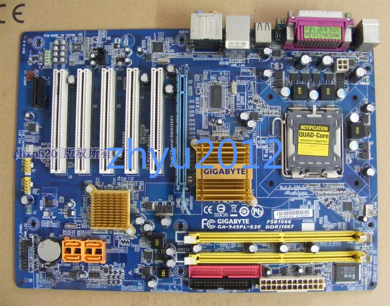Used Gigabyte GA-945PL-S3E motherboard 5 PCI 2 COM ports ASM (DHL or Fedex)