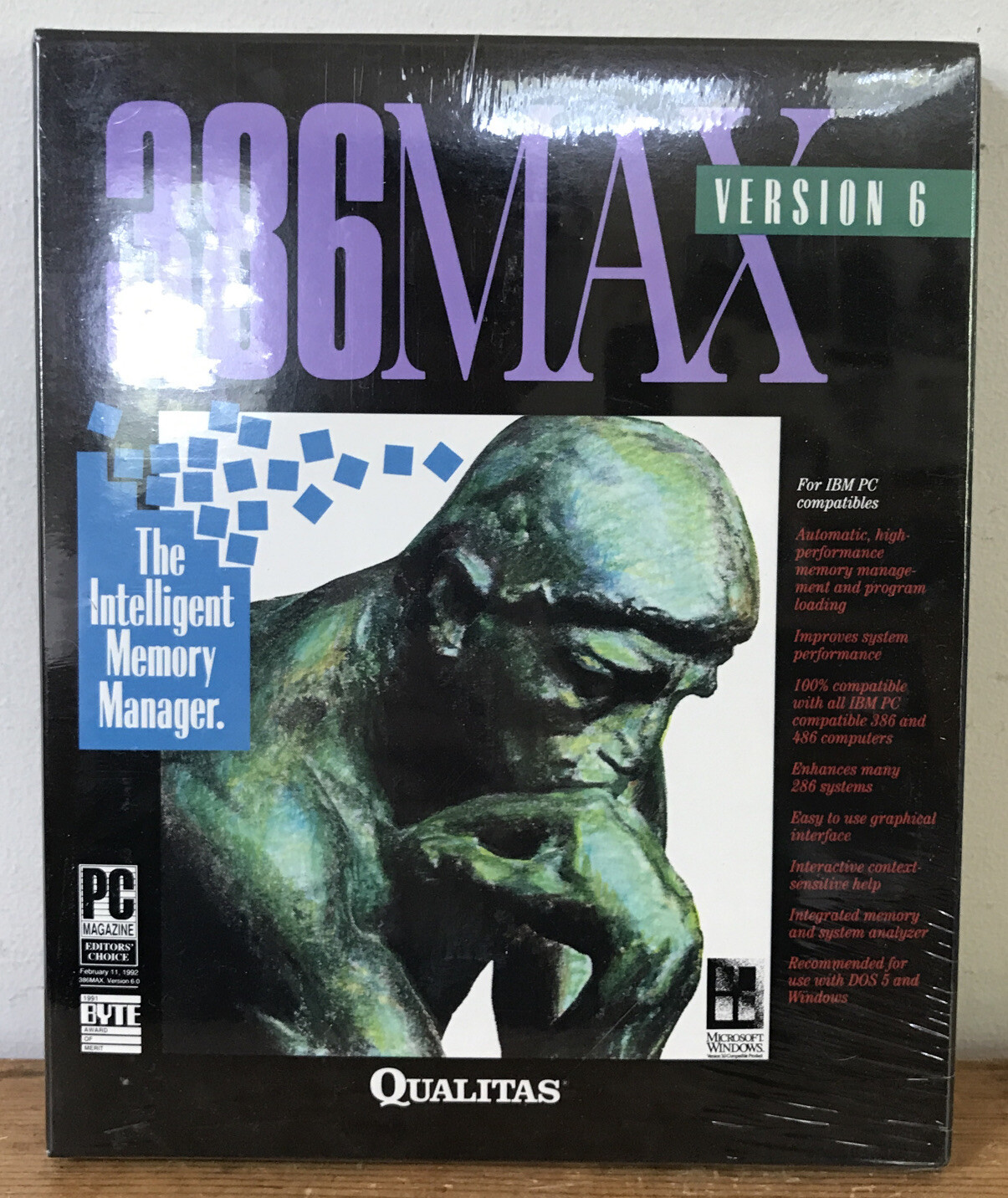 New Sealed Vintage 1992 Qualitas 386Max Version 6 Software Disks w Manual