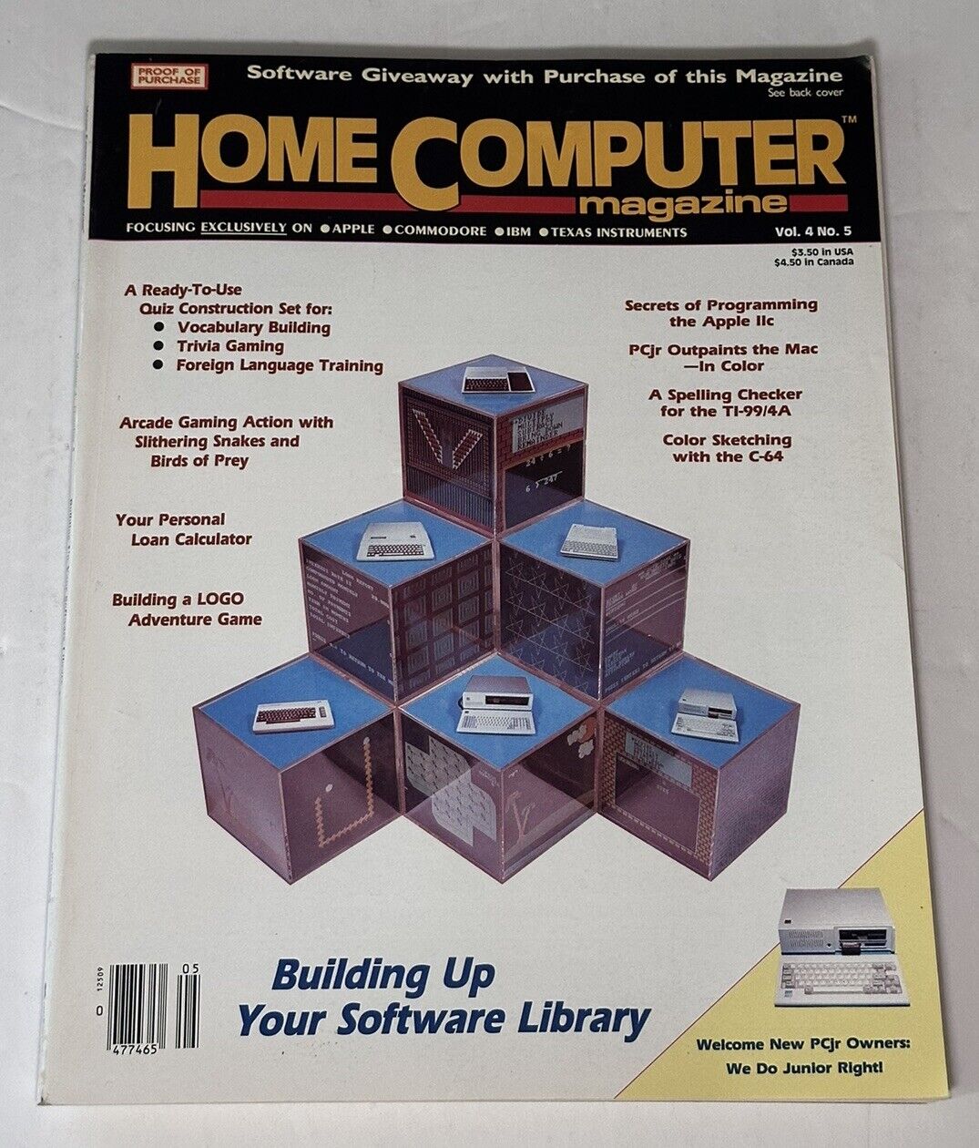 Vintage Home Computer Magazine Vol. 4 No. 5 Apple Commodore IBM TI PCjr