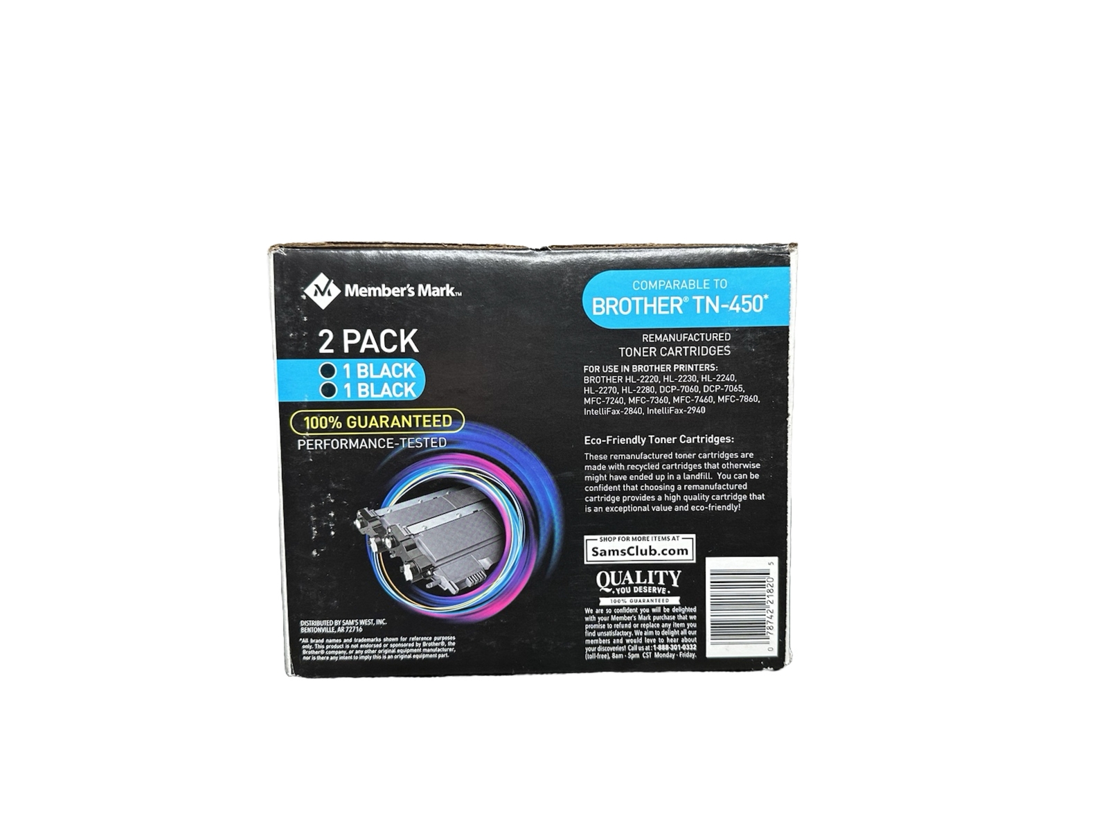 Members Mark Brother TN-450 Toner Cartridge 2-Pack Black