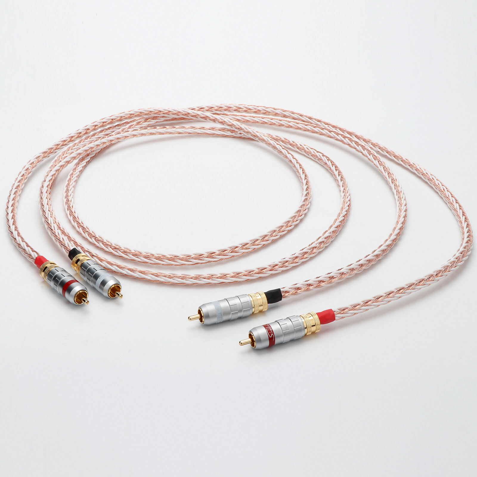 Pair OCC Pure copper Hi-end Interconnect 2RCA to 2RCA Male Audio Cable