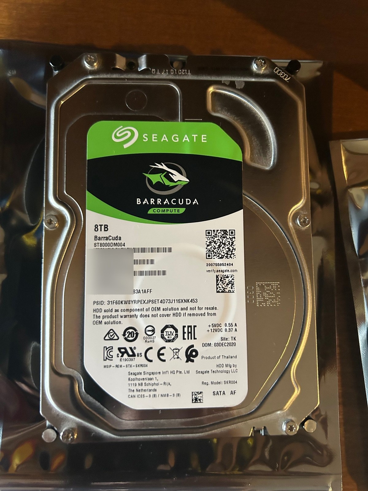 Seagate BarraCuda 8TB ST8000DM004 3.5" SATA HDD - Tested, Good Health