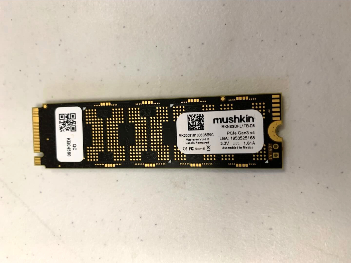 Mushkin  1TB PCIe 3x4 NVMe M.2 2280 Solid State Drive SSD MKNSSDHL1TB-D8