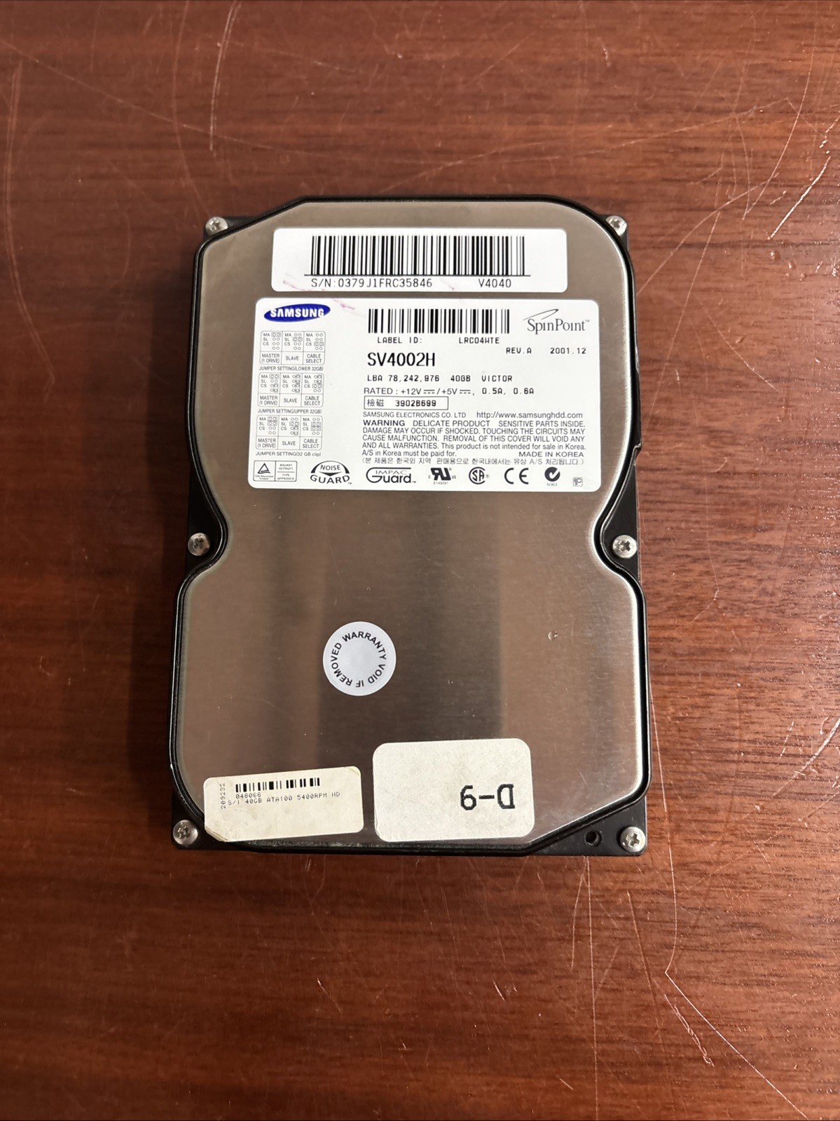 Samsung Spinpoint SV4002H 40GB Internal 7200RPM 3.5" HDD