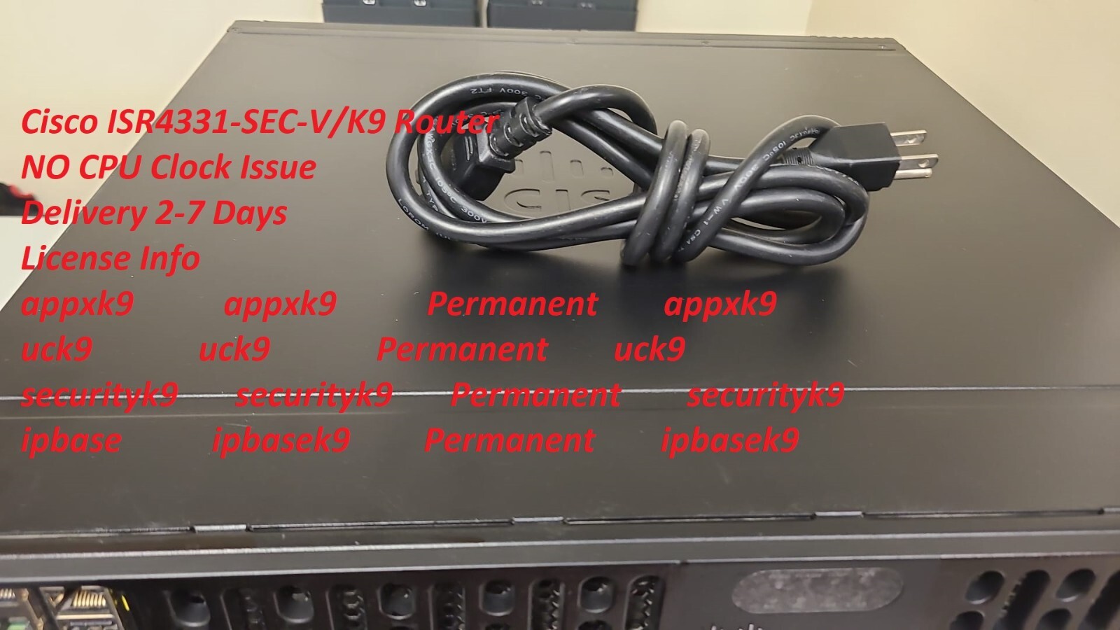 CISCO ISR4331-VSEC/K9 3-Port Gigabit Voice SEC APPX Router ISR4331 NOT AFFECTED
