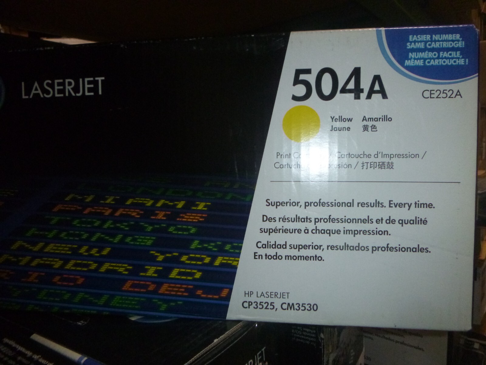 Genuine HP 504A CE252A Yellow Toner Cartridge for CP3525 CM3530