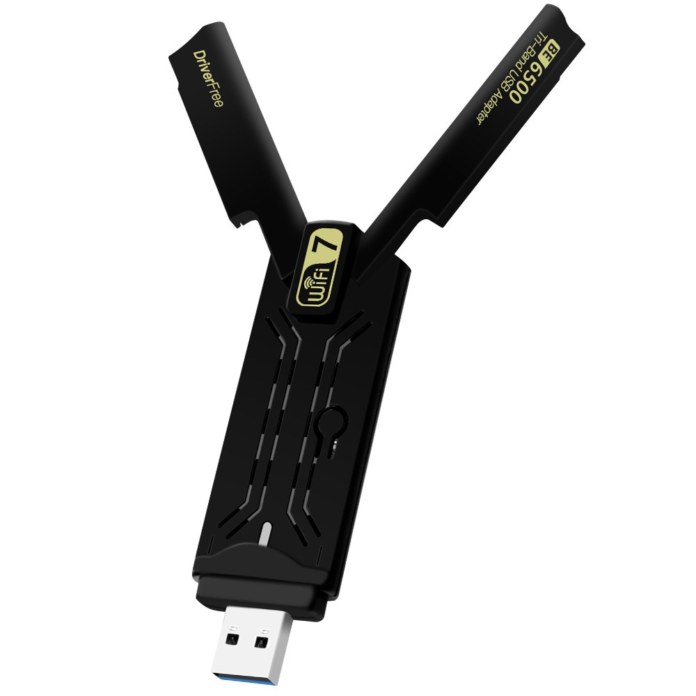 BE6500 USB3.0 WiFi7 Adapter 6500Mbps Tri-Band 802.11be Wireless WiFi Dongle Card