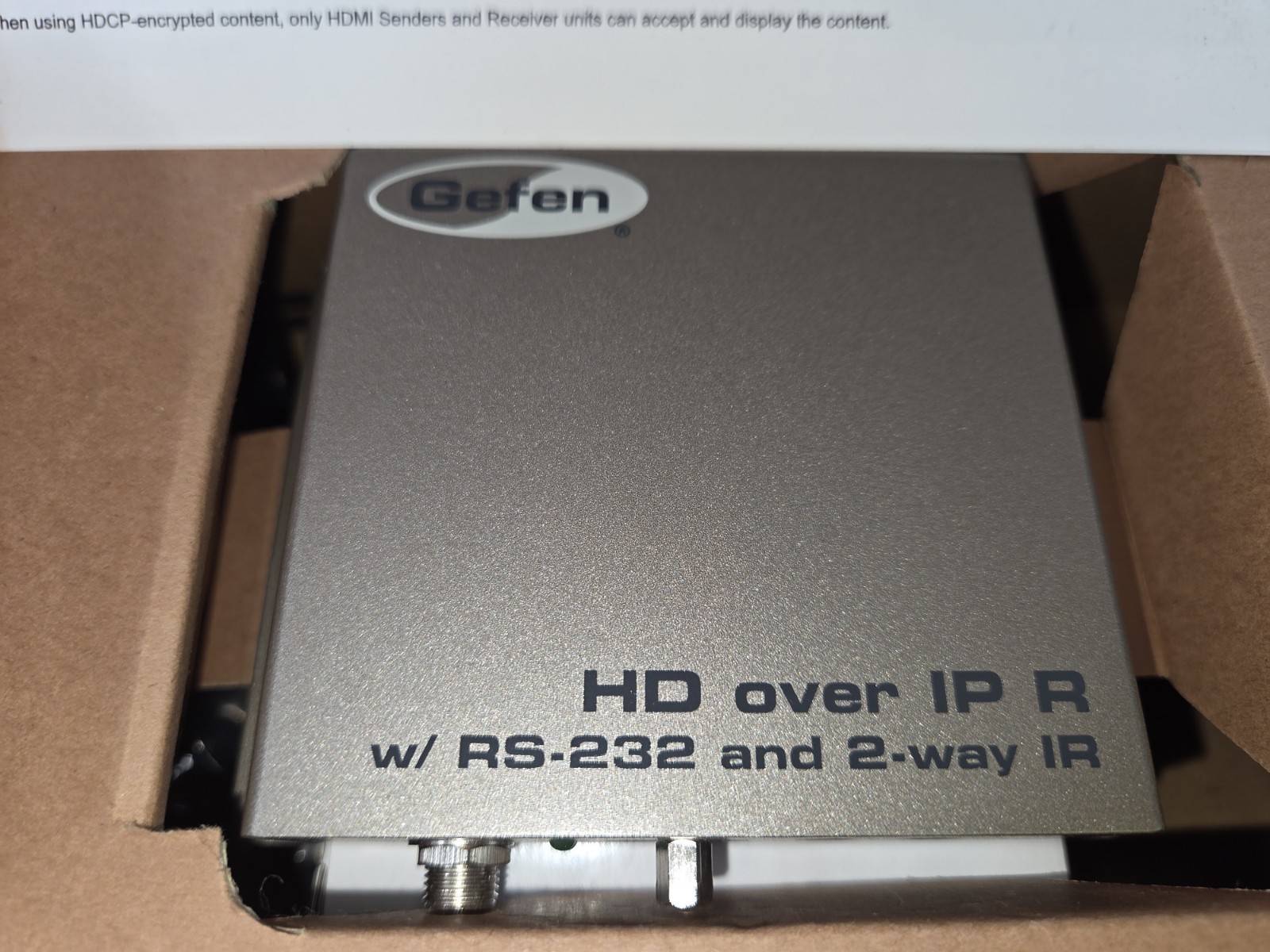 New GEFEN EXT-HD2IRS-LAN-RX-CO HDMI over IP. Receiver Only