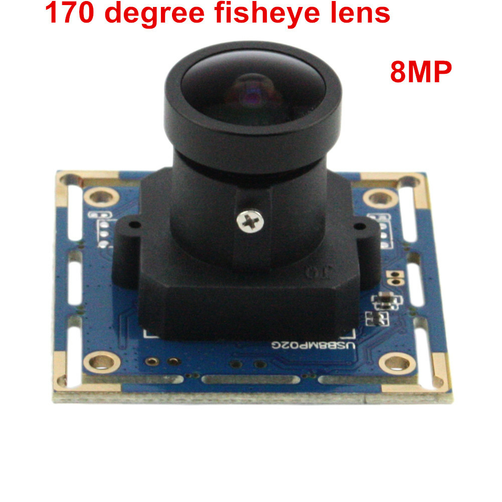 ELP Sony IMX179 HD Webcam w/ 170degree Fisheye Lens MJPEG 8MP USB Camera Module