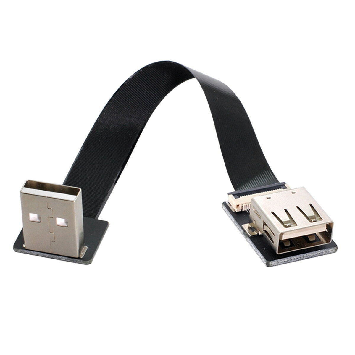 Up Angled USB 2.0 Type-A Male to Female Extension Data Flat Slim FPC Cable