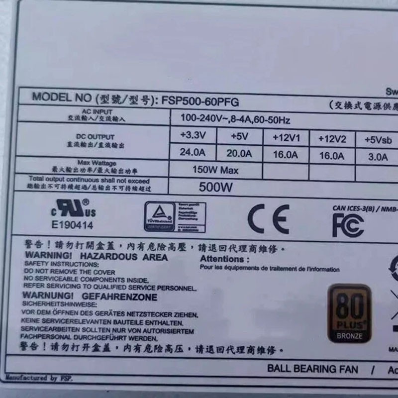 FSP500-60PFG For Advantech 500W Power Supply Module 100% Tested