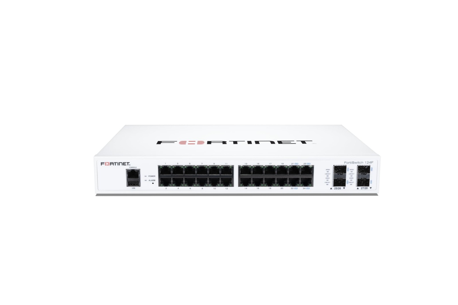 Fortinet FortiSwitch - 124F Performance L2 Switch - 24 GE, 4 SFP+, (FS-124F)