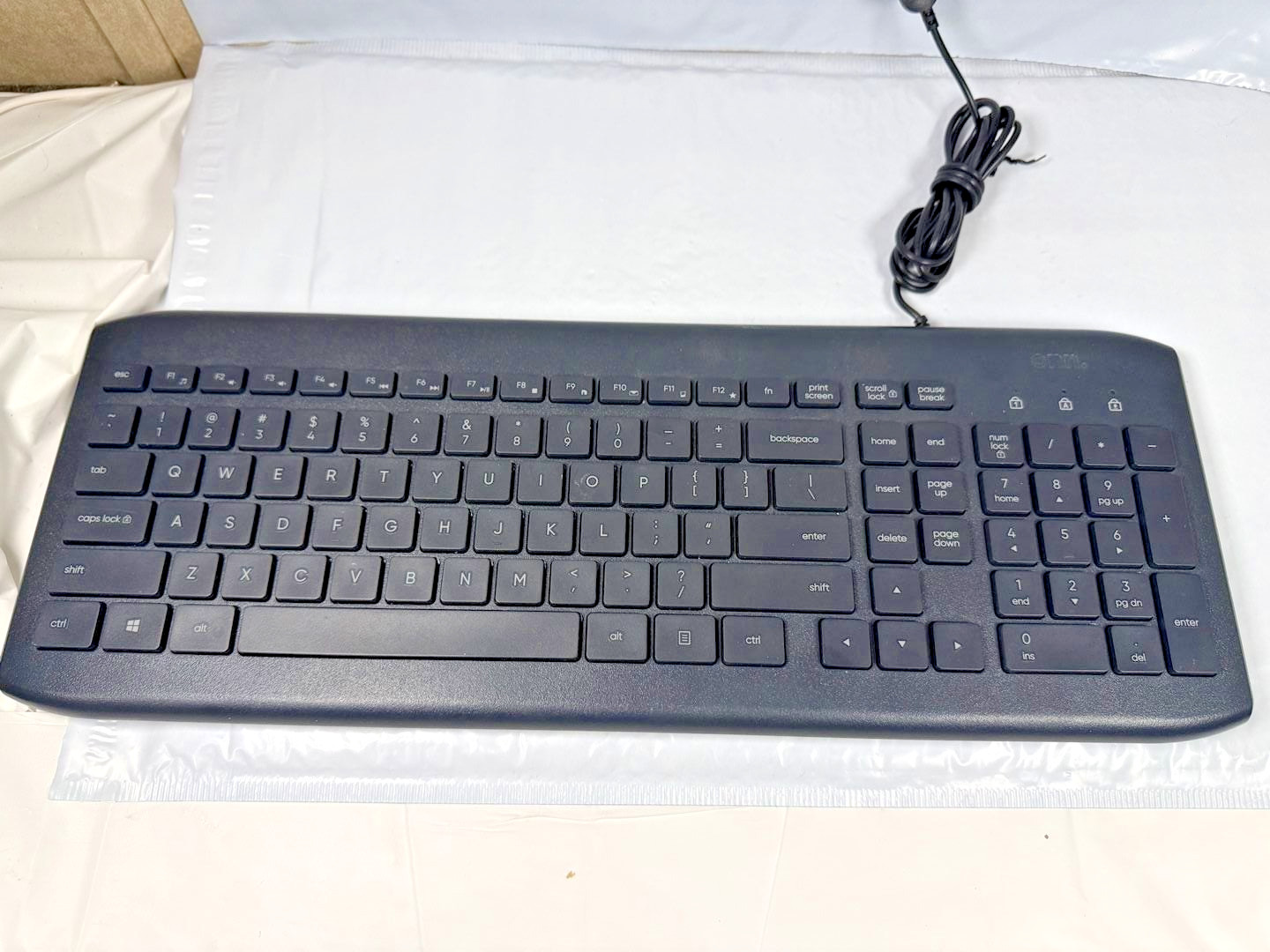 onn. USB Wired Computer Keyboard - Black - Model 100009052 - Tested & Working