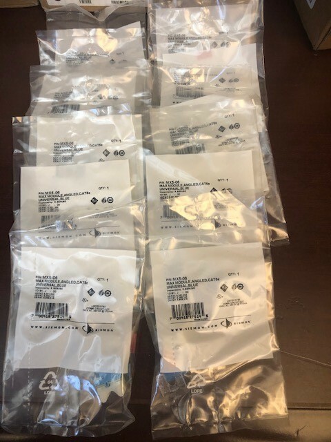 10 Pcs Siemon MX5-06 Angled Max Module Cat5e Blue - NEW