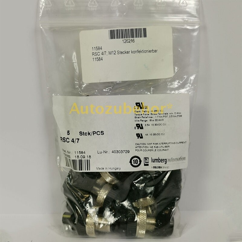 5PCS/Bag New RSC 4/7 Connector 4Pin M12 Male RSC4/7