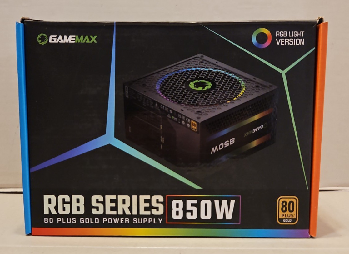 GameMax RGB Series 80 Plus Gold Power Supply 850W - New