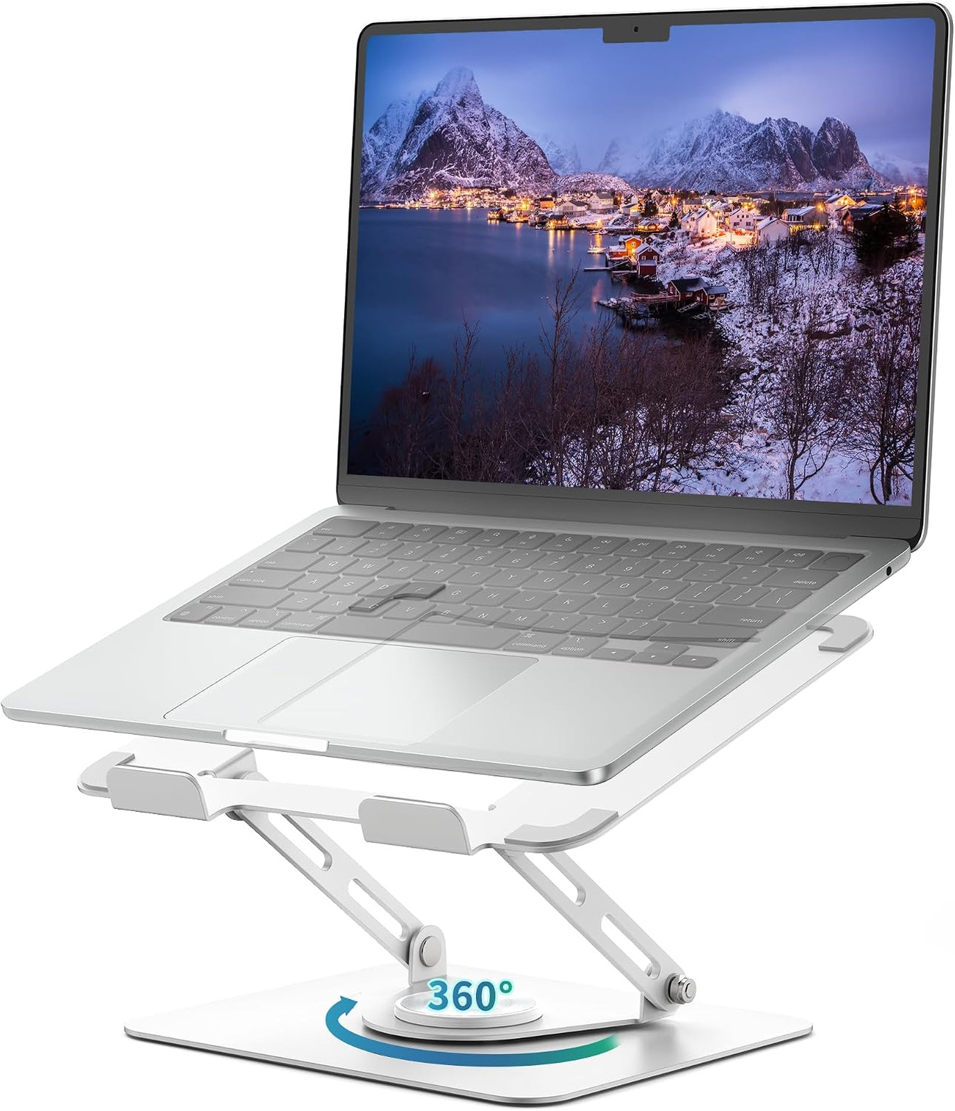 Laptop Stand 360 Degree Rotating Multi-Angle for 10 17 Inch White, Adjustable