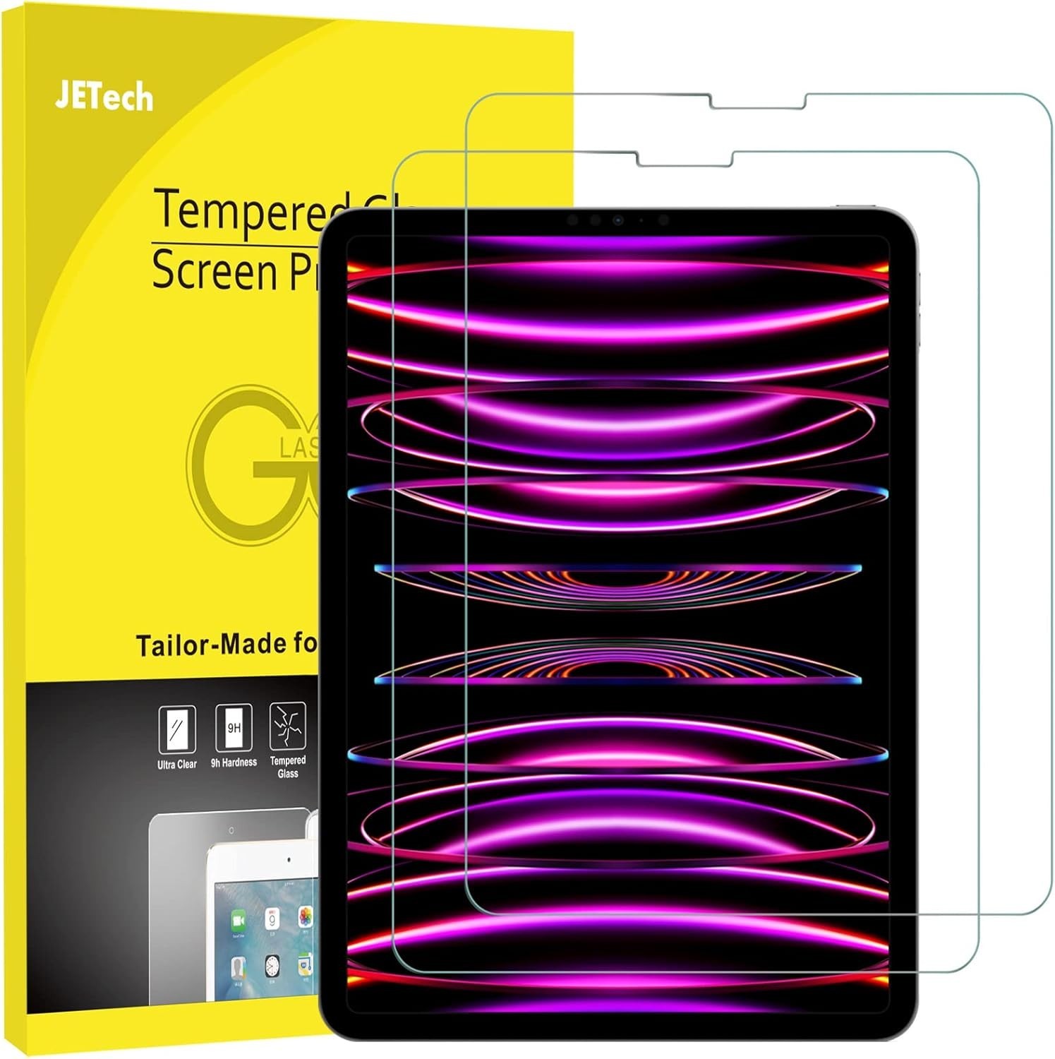 JETech Tempered Glass Screen Protector iPad Pro 11 1st to 4th Gen iPad Air 4 5