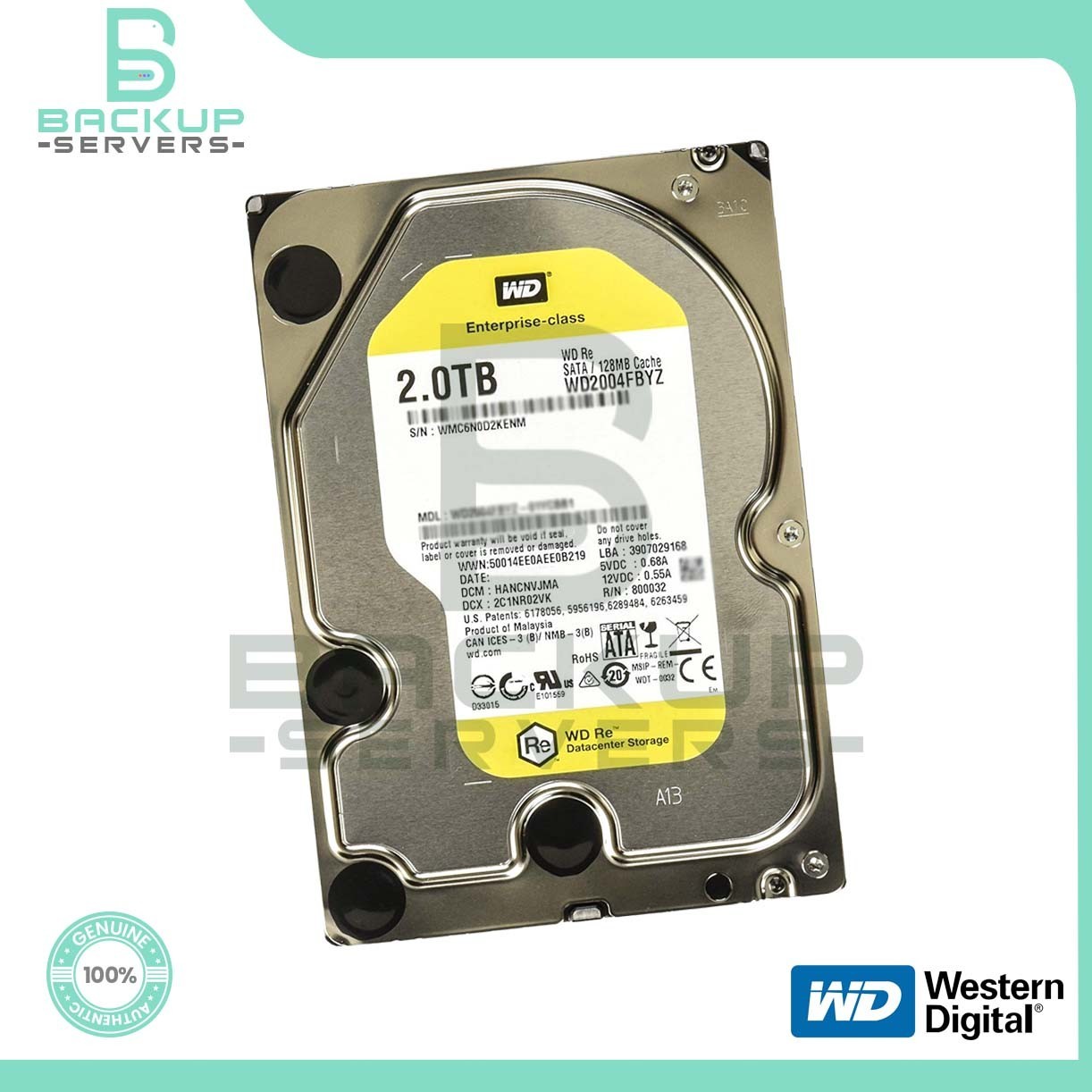 WD2004FBYZ WD 2TB SATA 3.5" 7.2K RPM 6Gbps 128MB Enterprise Hard Drive