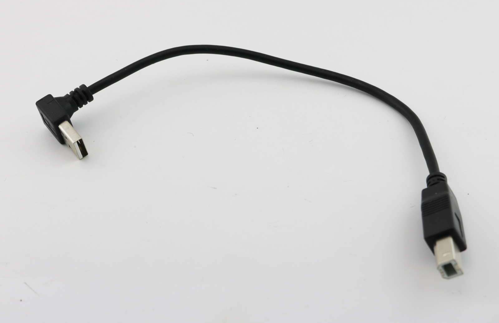 1x USB 2.0 A Male UP Angle to 2.0 B Male Plug Scanner Printer Data Adapter Cable