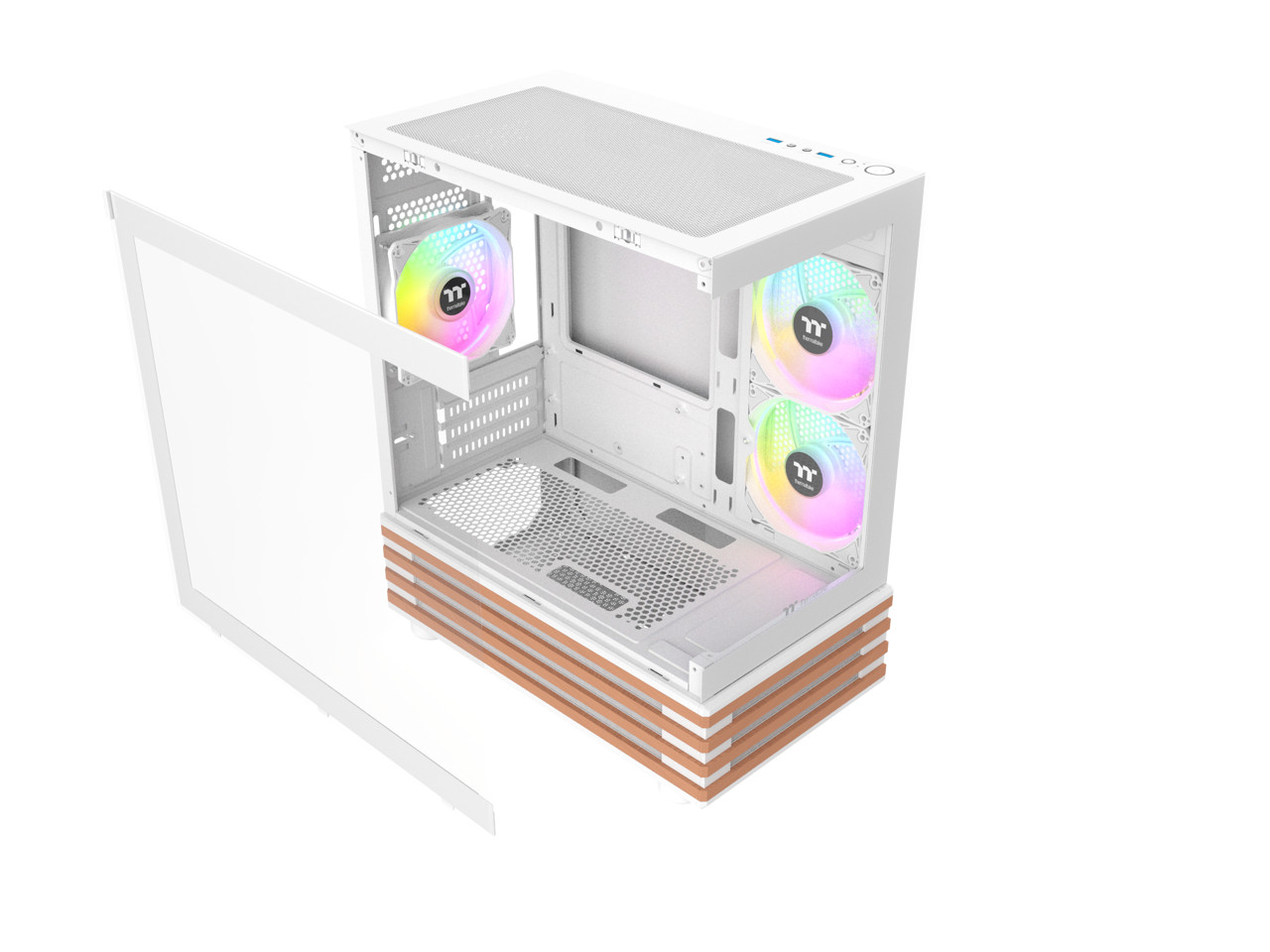 Thermaltake View 170 WS ARGB; Micro Chassis; Bottom Wood Trim; 3x120mm ARGB Lite