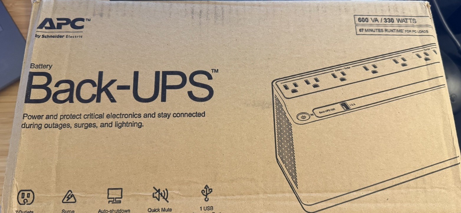 * NEW * APC Battery Back-UPS 600VA 330W BE600M1  (5 backup | 2 surge | USB port)