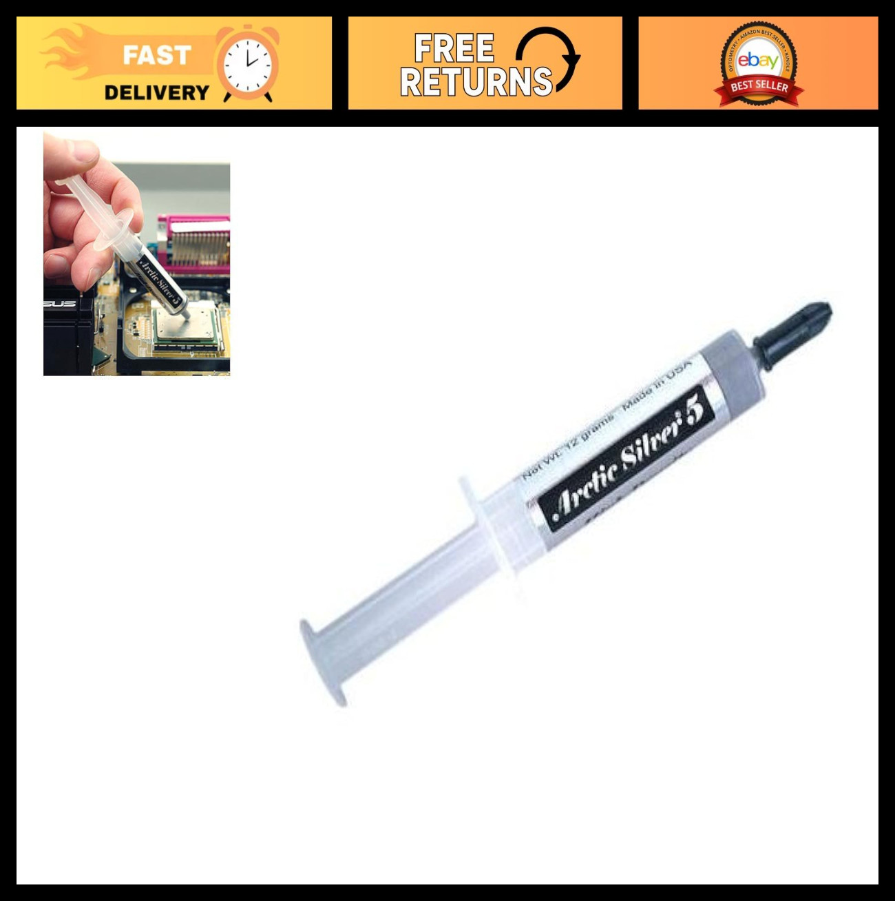 High Density Polysynthetic Silver Thermal Compound 12g - Superior Heat Transfer