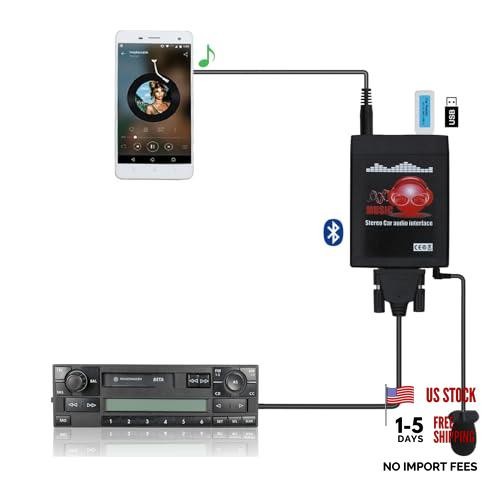 Bluetooth Car Adapter,  Car MP3 USB AUX 3.5mm Stereo Wireless Music VW 8Pin