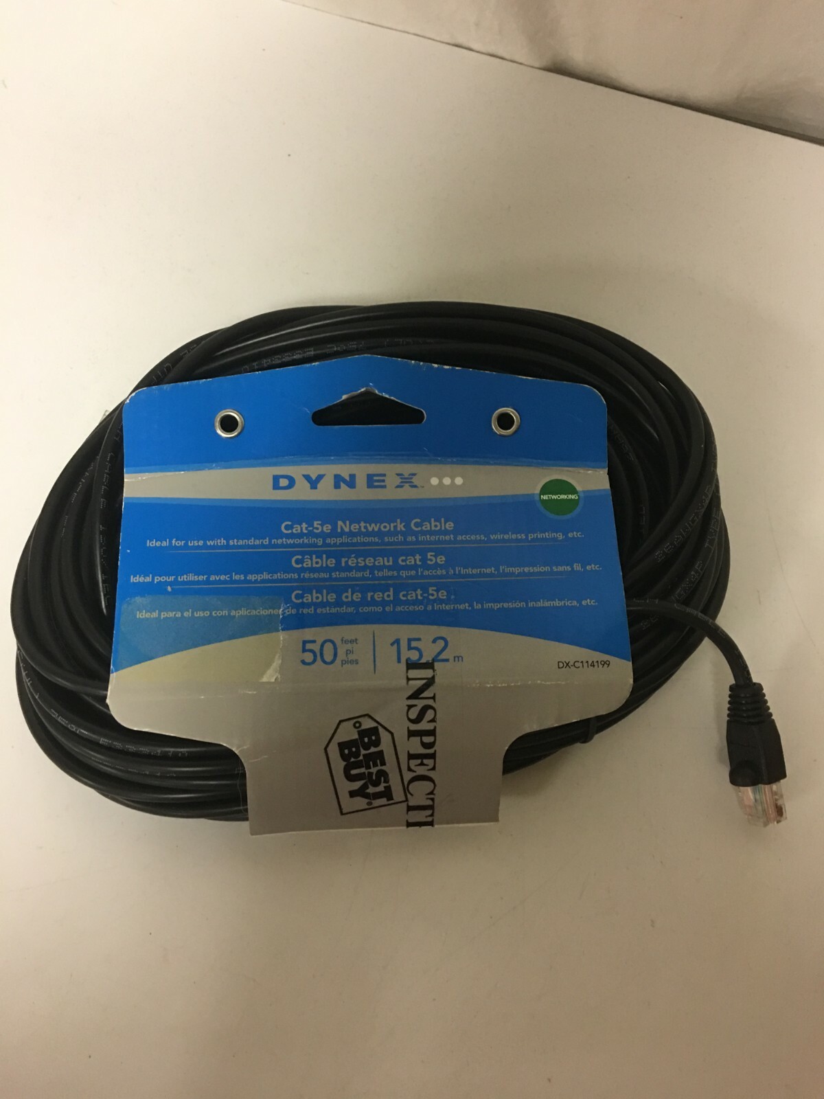 Dynex DX-C114199 Cat-5e Network Black Cable 50ft