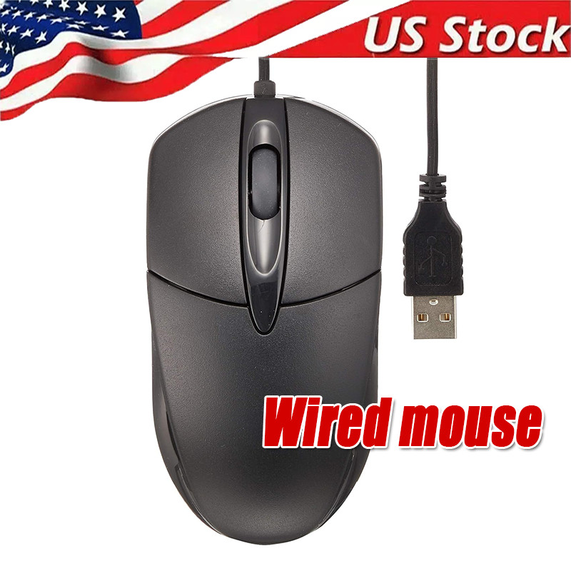 USB 2.0 Optical Wired Scroll Wheel Mouse PC Laptop Notebook Desktop Black Lot