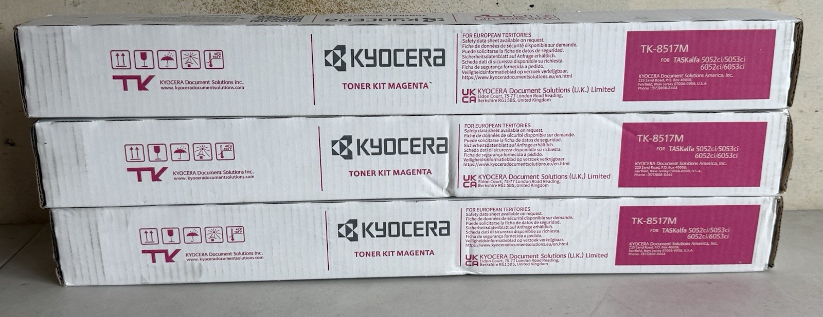 (3x) Kyocera OEM TK-8517M TK8517M Magenta Toner Cartridge Factory Sealed