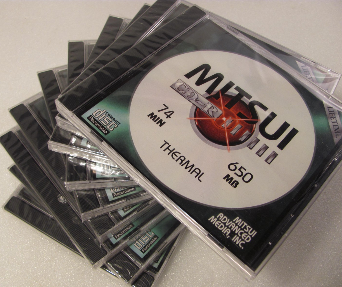 Mitsui CD-R Thermal Disc Lot of 10 New Sealed Blank Thermal White 74 Min 650 MB