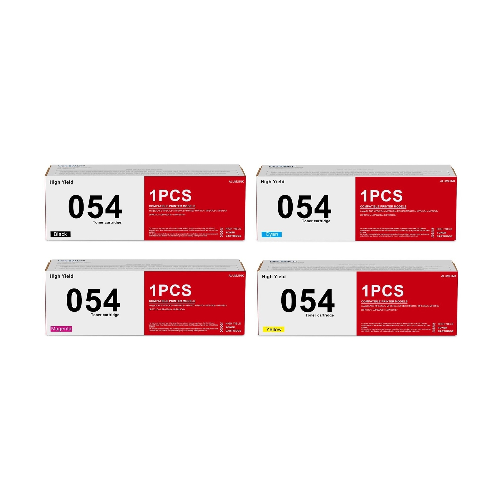 CRG-054 054 Toner Cartridges High-Yield (4-Pack, Black, Cyan, Magenta, Yellow...