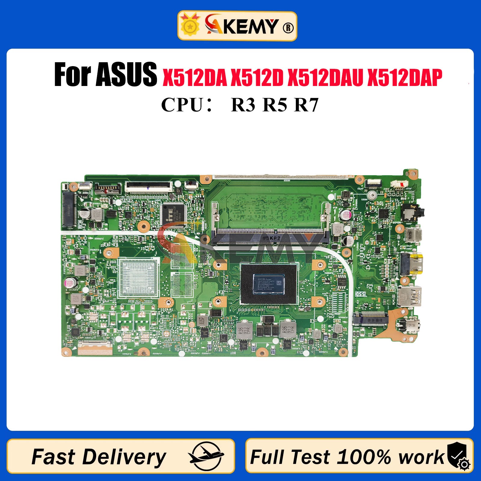 X512DA For ASUS X512DK M5050DA F512D A512DA Motherboard R3 R5 R7 0GB/4GB-RAM