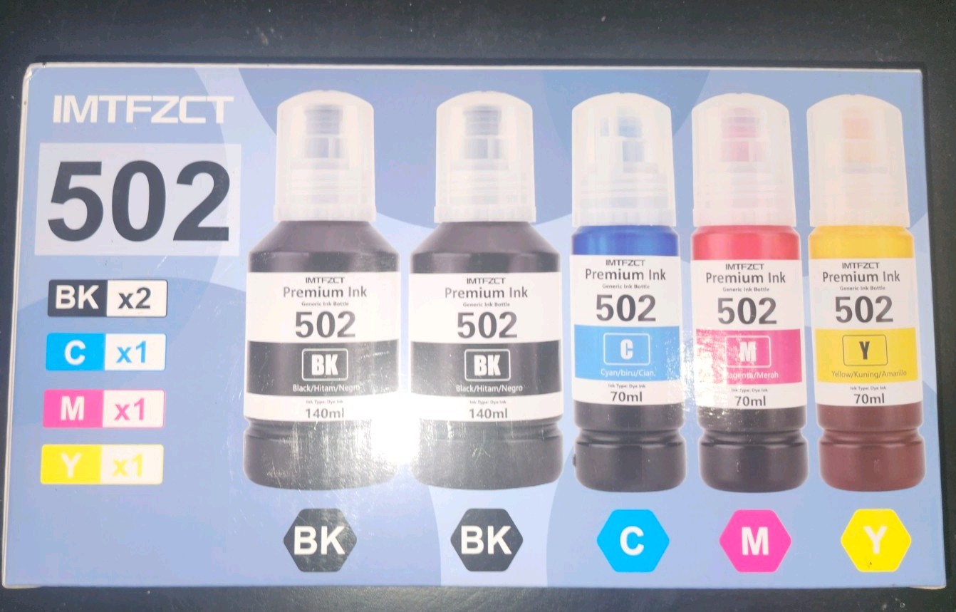 NEW - IMTFZCT 502 Compatible Ink Bottle Set - 5 Pack