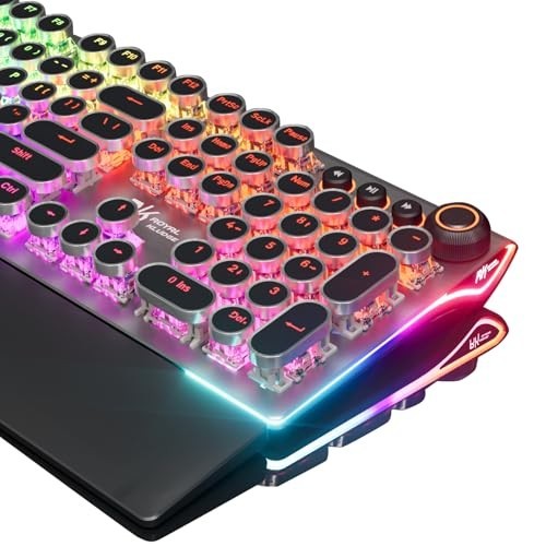 108 Key Mechanical Gaming Keyboard, RGB Backlit, Wrist Rest, Blue Switches