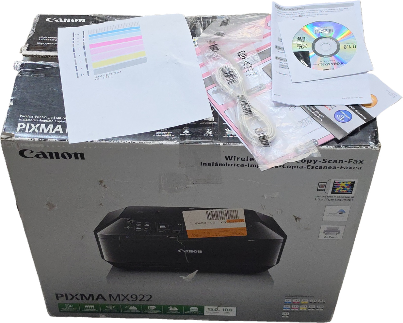 Canon PIXMA MX922 Wireless Office All-in-One Printer - 9600 dpi Color