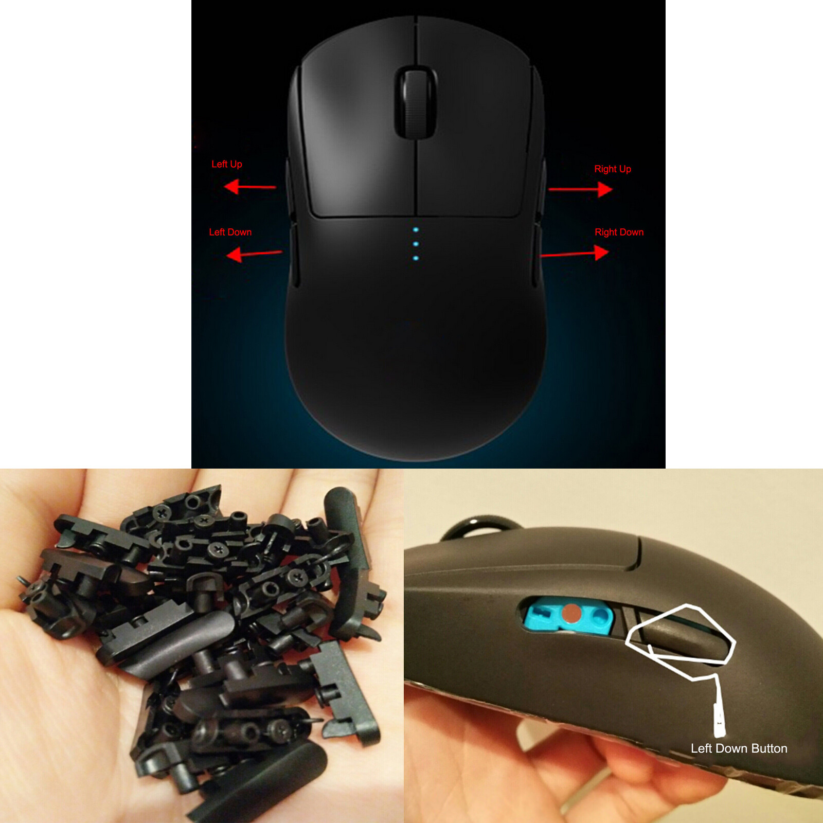 Mouse Side Button Side Keys Set Repair for Logitech G Pro Wireless Gaming Mouse