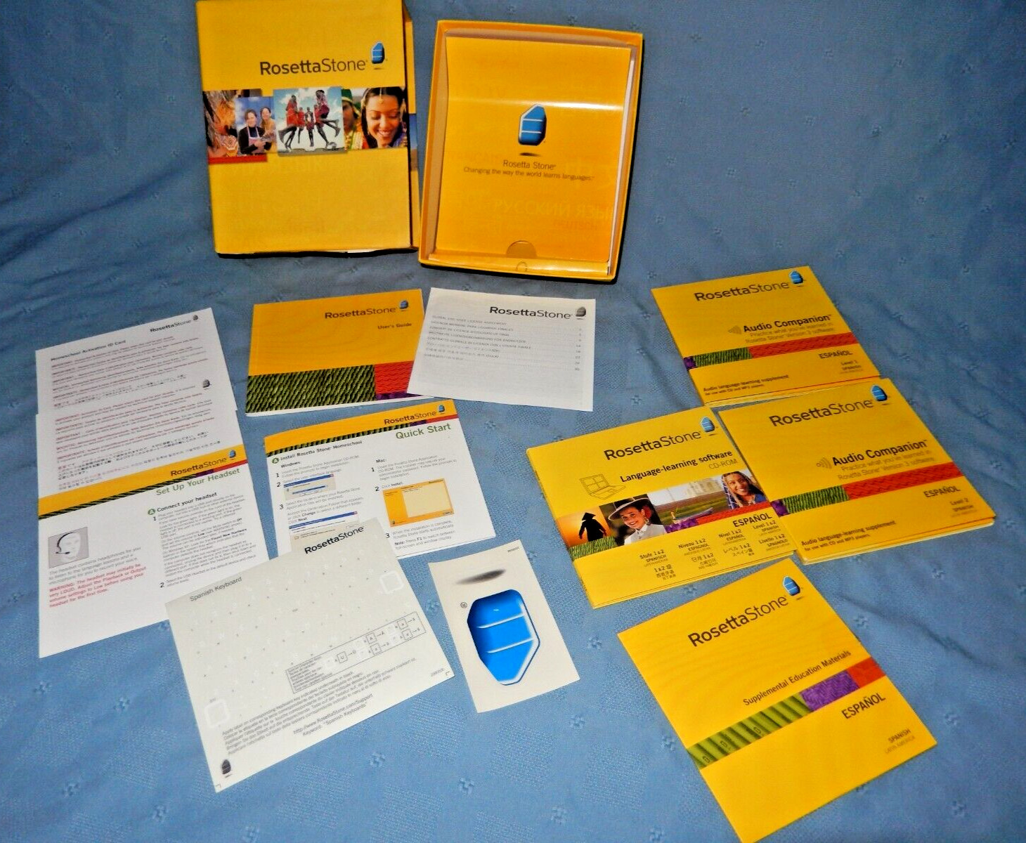 Rosetta Stone Spanish/ Espanol LEVEL ONE AND LEVEL TWO w/ Additional Material