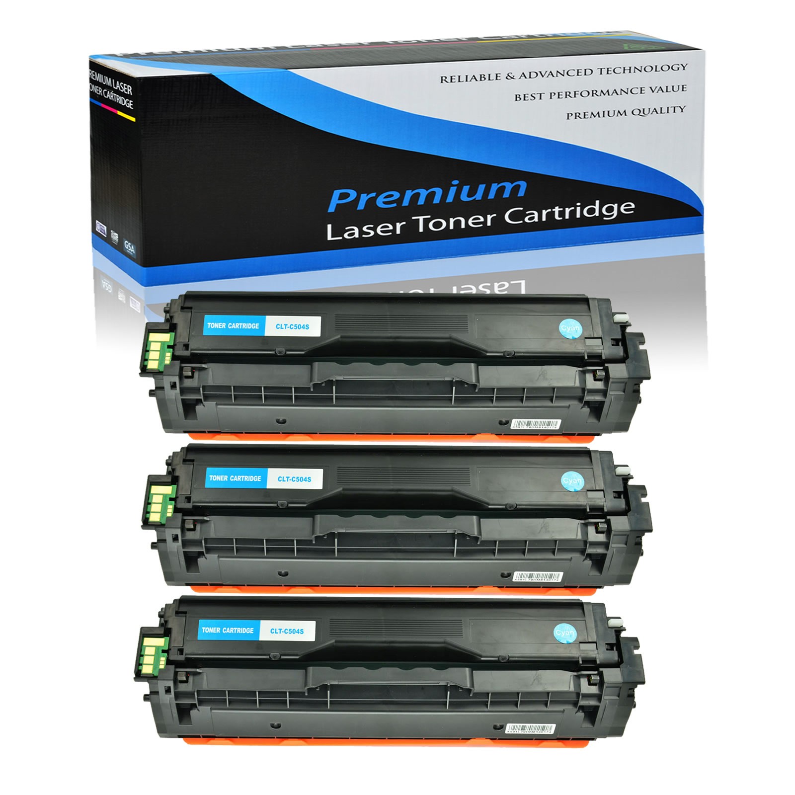 3PK CLT-C504S Cyan Toner Cartridge for Samsung 504S CLP-415 CLP-415N CLP-415NW