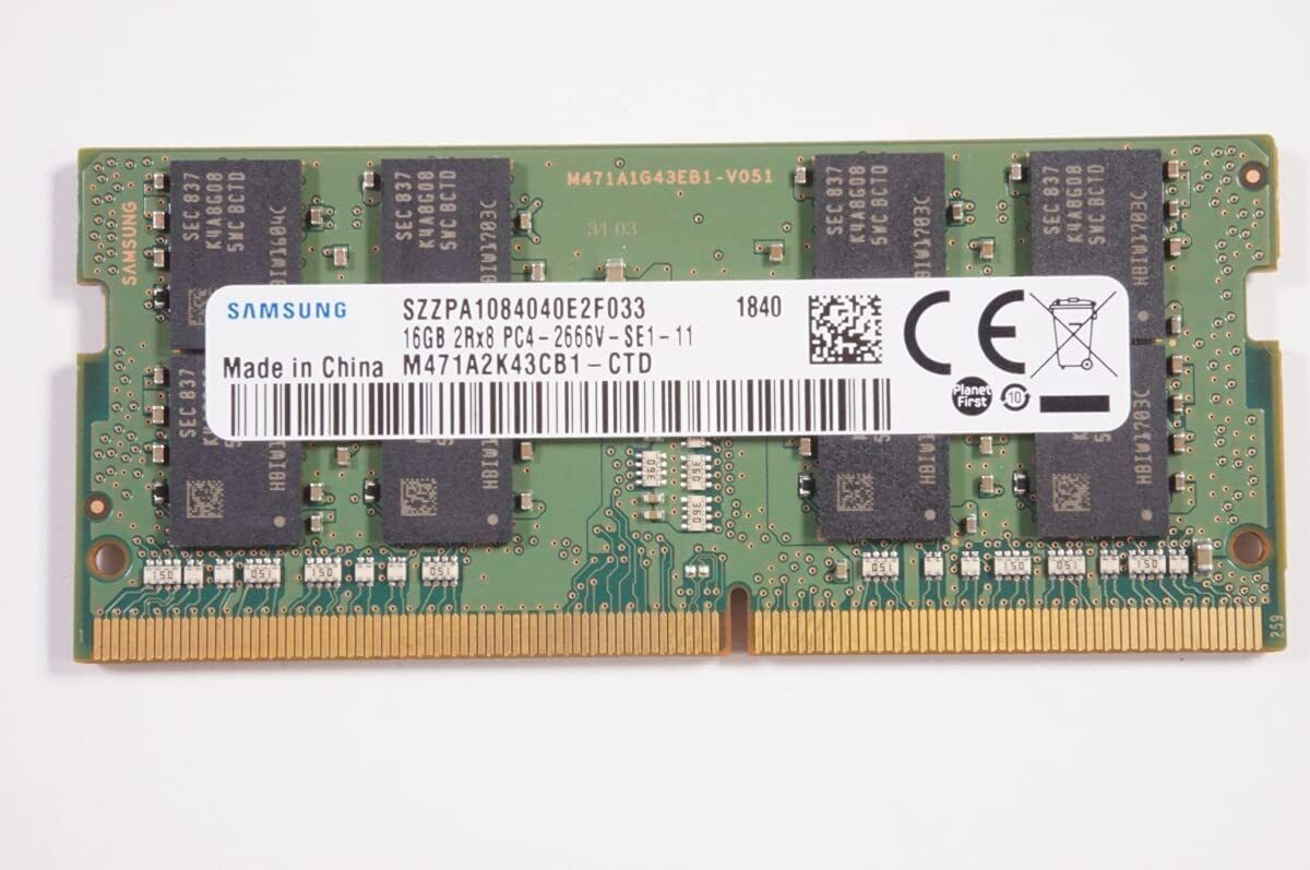 Samsung 16GB DDR4 PC4-21300S 2666MHz SODIMM 1.2V laptop memory M471A2K43CB1-CTD
