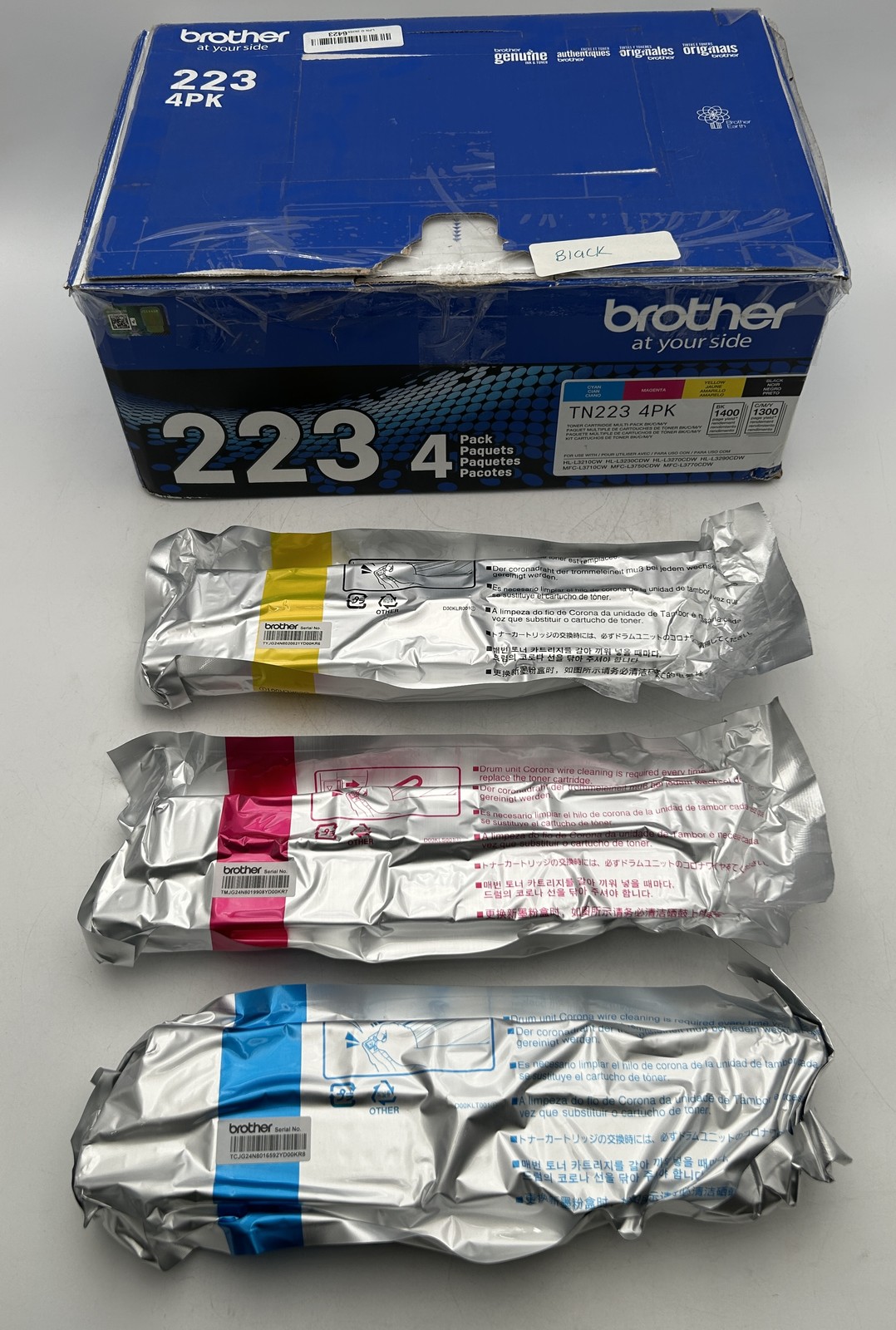 Brother TN223  Cyan, Magenta, And Yellow Toner Cartridges, 3 Pack - No Black