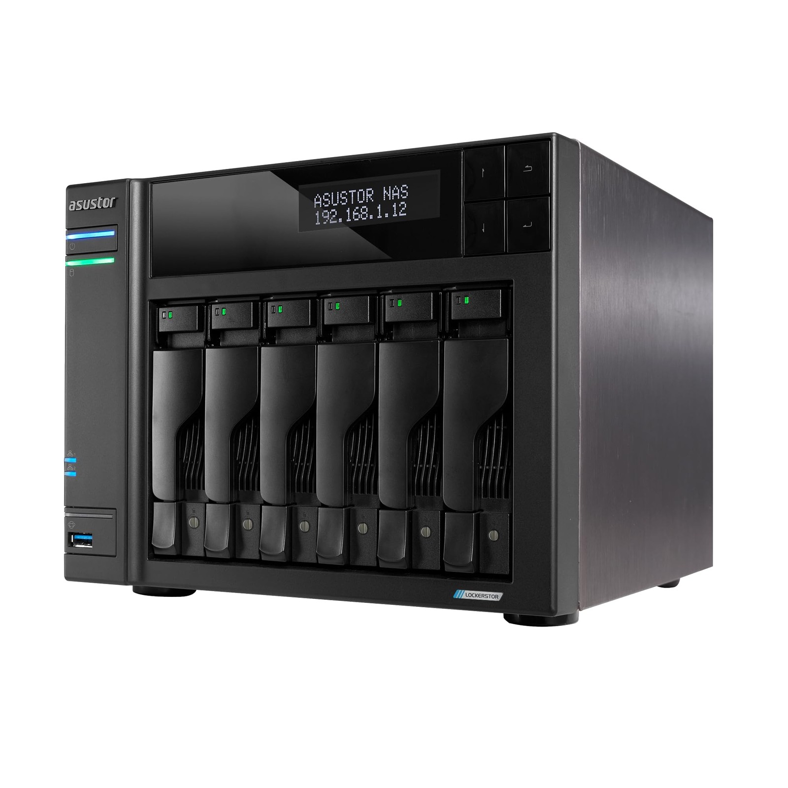 Asustor Lockerstor 6 Gen2+ 6 Bay NAS Intel Quad-Core 8GB DDR4 4 M.2 SSD HDMI