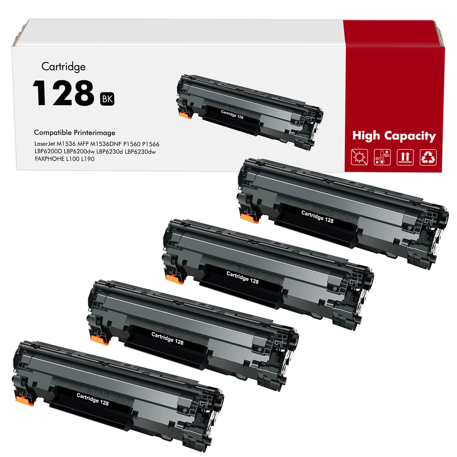 4PK CRG128 For Canon 128 Toner Cartridge ImageClass MF4450 MF4770n MF4570dn D530