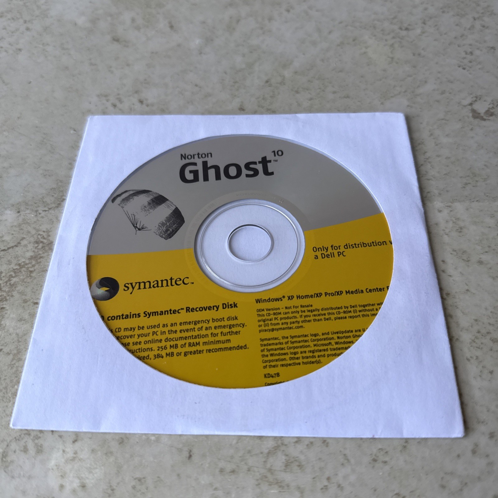 Norton Ghost 10.0 Backup Software CD & User Guide Windows XP 2005 Symantec Rare