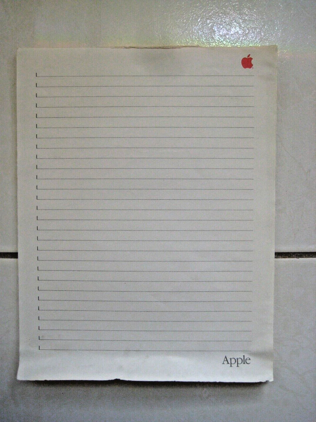 Vintage Apple Computer Desk Writing Pad. Employee Only. Red Apple Logo.