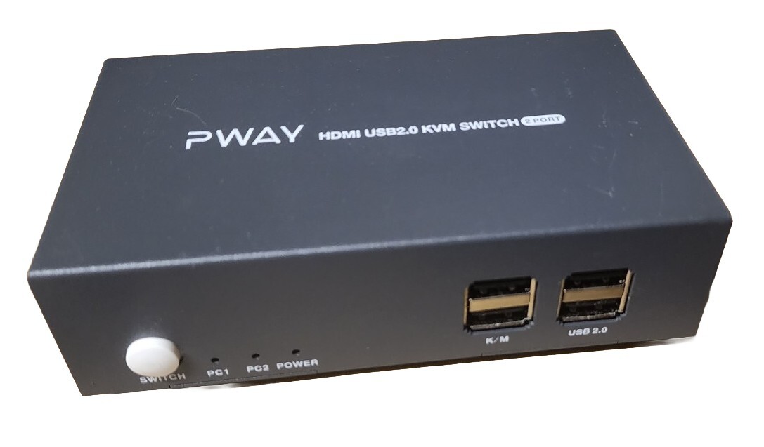 PWAY PW-S7201H2 Portable 2 In 1 Out Dual Monitor HDMI KVM Switch USB Powered