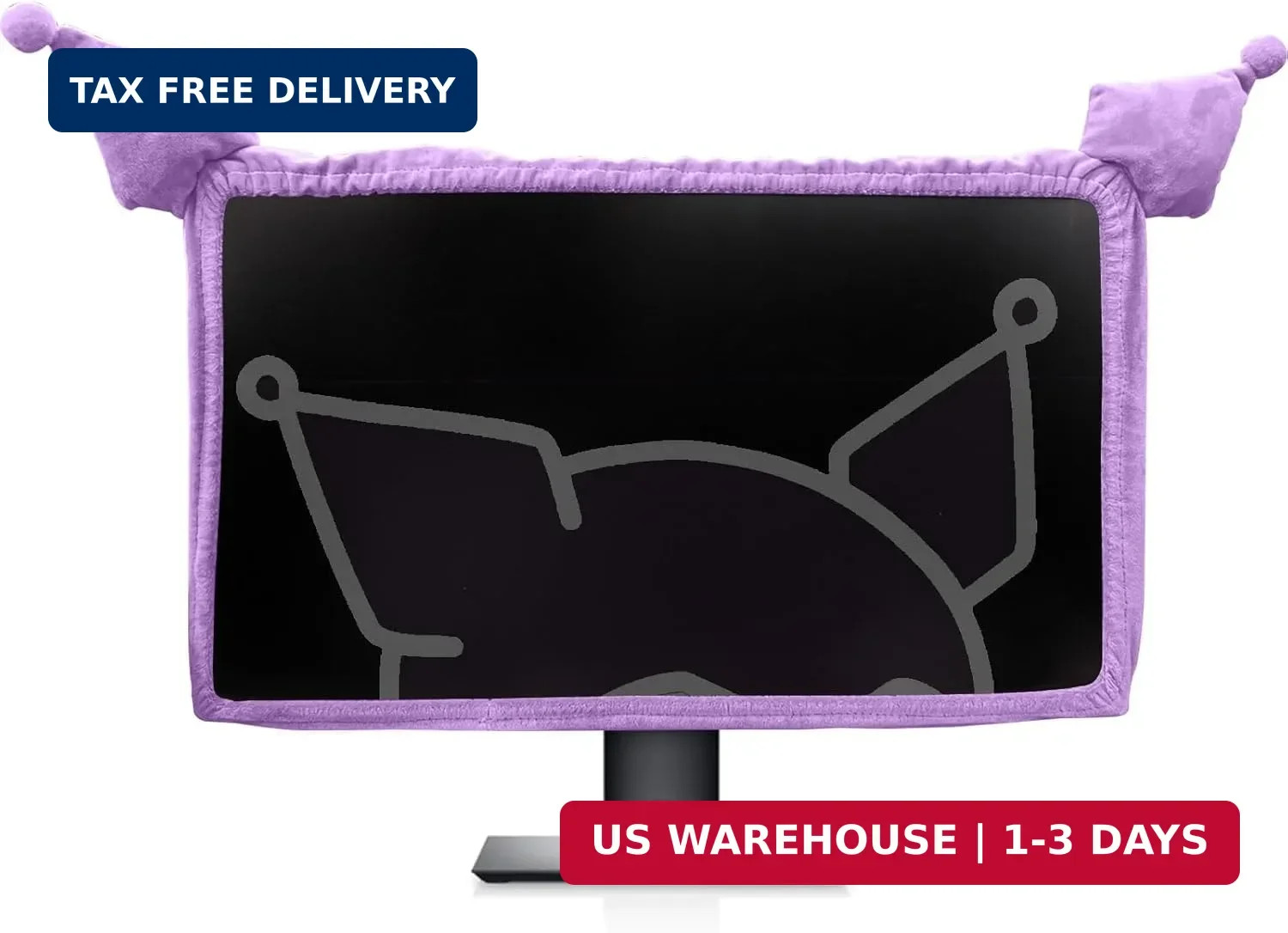 23'' - 34'' Computer Monitor Protective Cover with Cat Ear Design, Cute Monitor